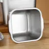 Recipiente Cuadrado de Acero Inoxidable para Mermelada con Asas y Tapa Recipiente Cuadrado Taza de Sabor para Cocina Caja de Condimentos Caja de Condimentos Cubo para Salsa Condimento