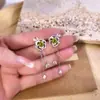 Pendientes Originales de Plata de Ley S925 con Acabado Cepillado para Mujer Estilo Guirnalda de Rosas con Borlas Pendientes de Piedra de Cristal Natural de Gama Alta