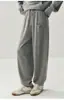 Leggings de Punto de Cachemira Estilo Casual Perezoso para Mujer en Otoño e Invierno Holgados de Cintura Alta con Cordón Bolsillo Pantalones de Chándal de Lana