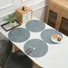 Jogo Americano Nórdico de Couro com Padrão de Tecido, Novo Tapete Impermeável e à Prova de Óleo com Isolamento Térmico, Jogo Americano Redondo Estilo Ocidental para Casa e Hotel, Tapete de Mesa Dupla Face