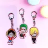 Llavero acrílico de dibujos animados de One Piece, colgante accesorio para mochila de One Piece Luffy Zoro al por mayor, One Piece