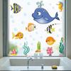 Adesivo de Parede Decorativo Peixe Oceânico Golfinho para Quarto de Criança Piscina de Bebê Banheiro Guarda-Roupa Caderno
