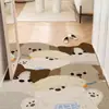 Alfombra de entrada de seda con diseño de cachorro lindo de dibujos animados, entrada, entrada, entrada, corte, resistente a las manchas, fácil de cuidar, antideslizante, alfombrilla para pies, alfombra para el hogar