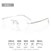 Óculos de Titânio Puro de Alta Inteligência Aro Vazado Olho de Gato para Mulheres com Miopia, Lentes Personalizadas, Armação Lisa Estilo Coreano Z6029 para Rostos Quadrados e Redondos