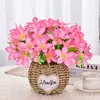 Girasol flor artificial decoración planta en maceta arte floral sala de estar mesa de comedor mesa de centro arreglo de flores de seda adornos figurillas ramo de plástico