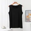 Colete de Ombro Largo Masculino de Verão Fino Novo Estilo Modal Gola Redonda Roupa Externa Blusa de Moletom Solta Casual Sem Mangas