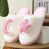 Luna Estrellas Hombres y Mujeres Pareja Juguetes de Interior Pareja Otoño e Invierno Piso de Madera Pantuflas de Algodón