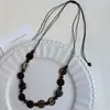 Collar de Concha de Coco con Cuentas Estilo Bohemio Retro Cadena para el Cuello Ajustable Deslizante de Moda Cadena Larga para la Clavícula