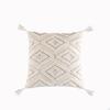 Funda de almohada decorativa de estilo étnico, color blanco cremoso, estilo bohemio marroquí, para sala de estar, sofá, ventanal, almohada de cintura