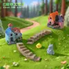Micro-paisagem simulação escada caminho curvo escada passarela DIY resina ornamentos Zakka ornamentos criativos
