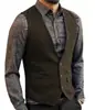 Chaleco para Hombre Venta Caliente Transfronteriza Chaleco Casual Novio Padrinos Chaleco Ajustado de un Solo Botón Fabricante Venta al por Mayor en Stock