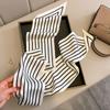 Lenço Longo Listrado Minimalista Estilo Coreano Cinto de Cabelo Feminino Lenço Decorativo com Lenço de Camisa Primavera e Outono Cinto de Cabelo Gravata Bolsa