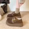 Estilo Retro Patchwork Cobertura Total Birkenstock Sapatos Femininos Novo 2026 Outono Confortáveis Mocassins Sola Grossa Sapatos que Aumentam a Altura