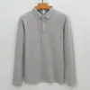 Polo de manga larga de alta gama con cuello camisero, prenda de punto business casual, suéter estilo old money, polo para hombre cálido y forrado de polar