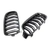 Adecuado para BMW 13-19 Serie 3 Modificado F30F35 Rejilla Frontal de Doble Barra Rejilla Frontal del Radiador Rejilla de Doble Línea Negra Brillante