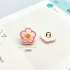 Botones de Flor Iridiscente Pintados en Relieve Frescos y Sencillos Flores Pequeñas de Imitación de Concha Coloridas Vestido para Niños DIY Hecho a Mano
