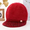 Gorro de Invierno para Mujeres de Mediana Edad y Mayores Abuela Mamá Persona Mayor Gorro Cálido Más Terciopelo Protección contra el Frío Lana Gorro de Punto para Señora Mayor