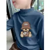 Camiseta Interior de Felpa Cepillada para Niños, Estilo Nuevo Otoño/Invierno 2026, Cuello Semi-Alto, Ropa Interior Cálida, Top Casual, Moderno