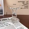 Portavelas de Vidrio Negro Mate Retro Americano, Decoración de Atmósfera para Mesa de Comedor, Vela de Aromaterapia, Portavelas de Columna Romana