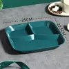 Plato Dividido Estilo Japonés Transfronterizo, Plato para Comidas Ligeras y Pérdida de Peso, Plato Doméstico para Control de Porciones, Plato de Desayuno y Snacks con Tres Compartimentos, Resistente a Caídas para Adultos