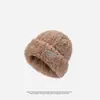 Cubrecabezas de Otoño e Invierno Protección para Orejas Sombrero Cálido de Felpa Anti-Frío para Mujeres Lindo Versátil con Cordones Bloque de Color Sombrero de Punto para Salir