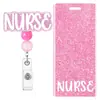 Porta Tarjeta de Identificación Hebilla Nueva Retráctil Set Huella de Gato Estilo Estampado Inserto para Insignia Estético Médico Fácil