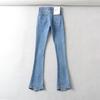 Ins Blogger Fotografía callejera europea y americana Pantalones vaqueros micro estampados personalizados Pantalones de herradura ajustados de alta elasticidad nuevos para mujer Pantalones de moda para mujer