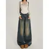Jeans de Pierna Ancha Nostálgicos Retro para Mujer Otoño e Invierno 2025 Nuevos de Cintura Alta Más Fáciles de Combinar Pantalones Sueltos Caídos de Pierna Recta de Piso
