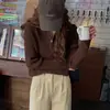 Tecido de fio fiado no centro Outono e Inverno Gola Polo Meio Zíper Tricô Peça de Outerwear Feminino Camada Base Senso de Design Top de Nicho