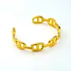 Moda transfronteriza INS red net diseño nariz de cerdo pulsera mujeres acero inoxidable oro 18K apertura ajustable pulsera