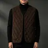 Colete Masculino de Veludo Cotelê Inverno Meia-Idade Espessado com Pelúcia Forro de Lã de Cordeiro Roupa de Pai Gola V Colete de Algodão Masculino