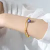 Anillo liso minimalista elegante brillante diseño de ágata colgante de piedra natural acero de titanio chapado en oro pulsera abierta