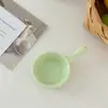 Prato de cerâmica estilo Ins para condimentos com alça, prato de vinagre japonês, tigela mini requintada para molho de salada, tomate, tempero para uso doméstico