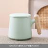 Taza de Té de Cerámica de Color Degradado Taza Separación Té Agua Taza de Oficina con Tapa Mango de Madera Taza de Té Regalo Cultural y Creativo Grabado