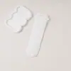 Meias de Renda Verão Finas Meias de Renda Vazadas com Babados Malha Respirável Borda com Babados Meias Femininas Estilo Ballet Meias de Cano Médio