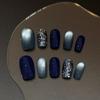 Lentejuelas Destello Ojo de Gato Azul Melbourne Armadura Portátil Otoño e Invierno Blanco Combinación Perfecta Uñas Artísticas Elegantes Uñas Cortas