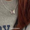 Colar Borboleta Colorida de Zircônia Doce Fresco Feminino Design de Alto Grau Senso de Design Nicho Corrente de Clavícula Versátil Feminino