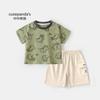 Conjunto de Duas Peças de Manga Curta e Shorts Kaka Panda para Meninos Roupas de Verão para Meninas Terno Infantil Bebê Verão Casual Roupas Infantis