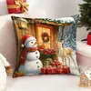 Nova Fronha de Almofada Temática de Natal da Amazon com Estampa Digital de Rena e Papai Noel para Almofadas de Sala