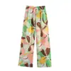 Roupa Feminina de Comércio Exterior Outono 2025 Estilo Europeu e Americano Camisa Floral Estampada de Manga Comprida + Calças Estampadas Conjunto de Camisa Mulher F611683/4