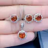 Amazon comercio exterior azul Rojo Amarillo Verde púrpura blanco gema circón corona de princesa collar traje anillo aretes colgante femenino