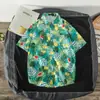 Camisa Floral Masculina Manga Curta Branca Estilo Coreano Tendência Bonito Casual Verão Fina Havaiana Bonito Meia Manga Solta