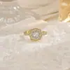 Anel de Zircônia para Mulheres, Estilo Fashion de Luxo Leve, Anel de Diamante para Pedido de Casamento, Anel Aberto de Temperamento Simples, Estilo Retro Quente