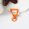 Chaveiro de gato pintado colorido, fecho de mola de liga de zinco animal, pingente de bolsa de boneca, acessório de ferragem decorativo