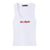 Camiseta sin mangas de punto acanalado con estampado, estilo europeo y americano transfronterizo, nueva moda elegante para mujer, cuello redondo, ajuste ceñido, casual 605007