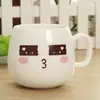 Caneca Cerâmica Personalizada com Tampa e Colher Caneca para Casal Fashion Caneca de Casa Caneca Fofa para Chá para Homens e Mulheres