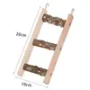 Periquito y periquito stand con escalera, soporte para pájaros de madera de pimienta natural, escalera interactiva para cacatúa y periquito, juguete para afilar garras