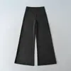 Y2093-25 Pantalones de Lana Anchos de Invierno Estilo Americano Casual, Caídos, Versátiles, Adelgazantes, con Diseño Largo hasta el Suelo y Acento en la Cintura para Ir al Trabajo