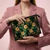 Bolsa de Cosméticos de Malla Estilo Barroco Estampado Transfronteriza Portátil de Gran Capacidad Transpirable Bolsa de Almacenamiento