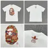Marca da moda atacado transfronteiriço para comércio exterior Amazon: camiseta de manga curta tubarão de alta resistência, camiseta cabeça de macaco BAPE
